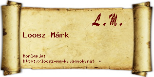 Loosz Márk névjegykártya